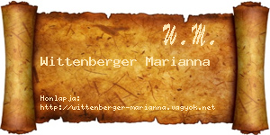 Wittenberger Marianna névjegykártya